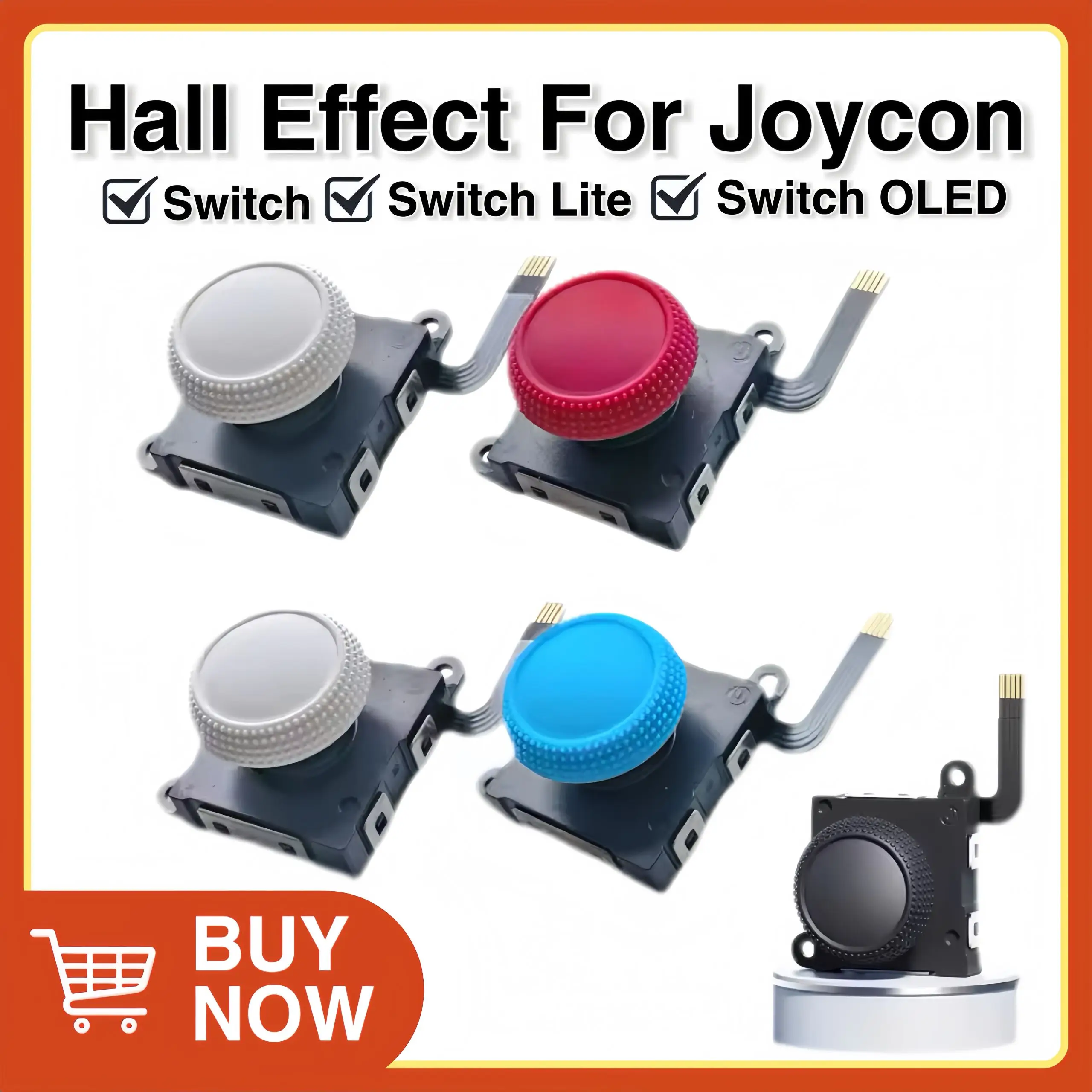 العلامة التجارية الجديدة قاعة تأثير الاستشعار عصا التحكم JoyCon التناظرية لنينتندو سويتش/لايت/OLED تحكم التناظرية إصلاح عصا الإبهام