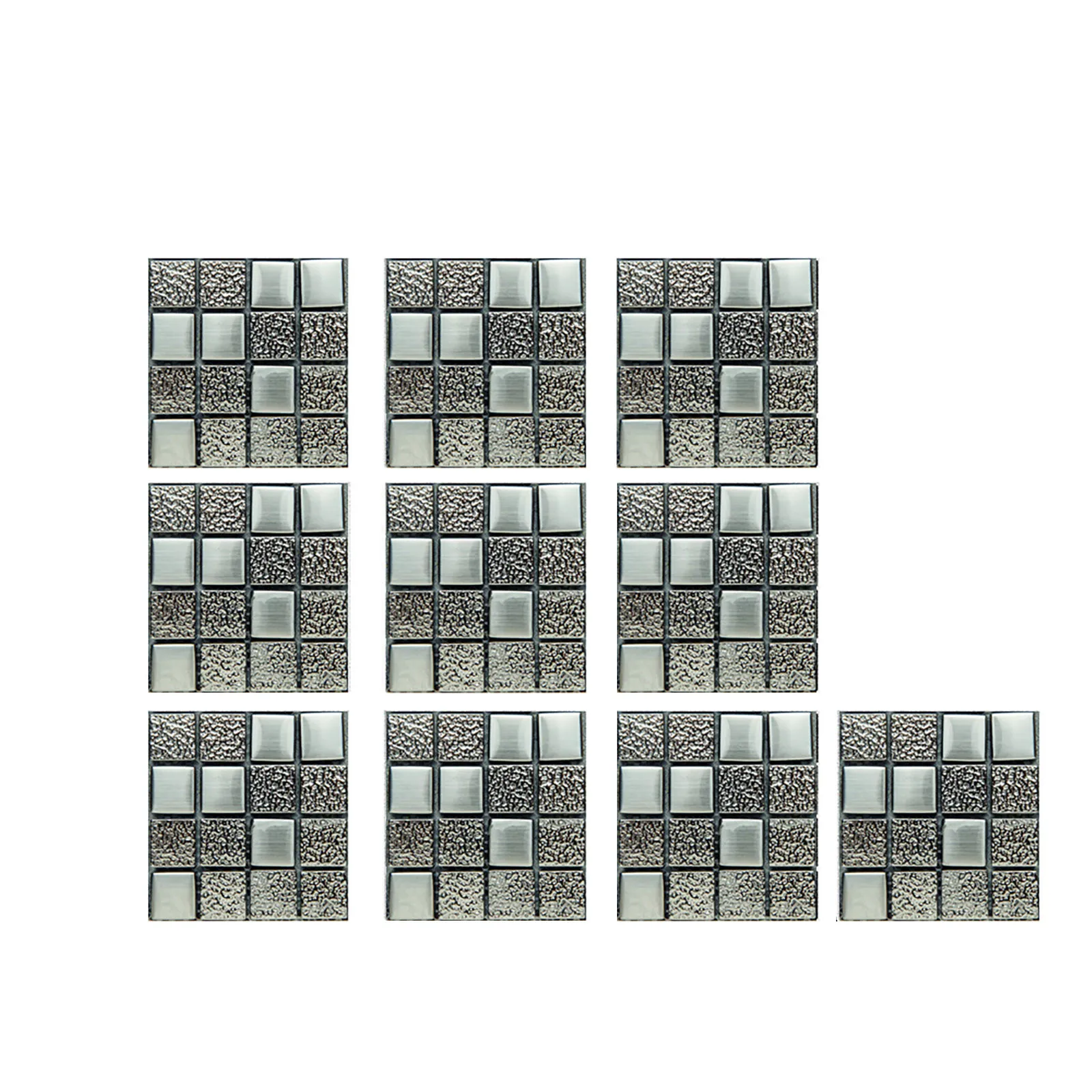 Peel and Paste Ceramic Tiles 3D Simulation Mosaic Crystal Tiles DIY Waterproof Self-Adhesive Wall Stickers 10PC Home Decor