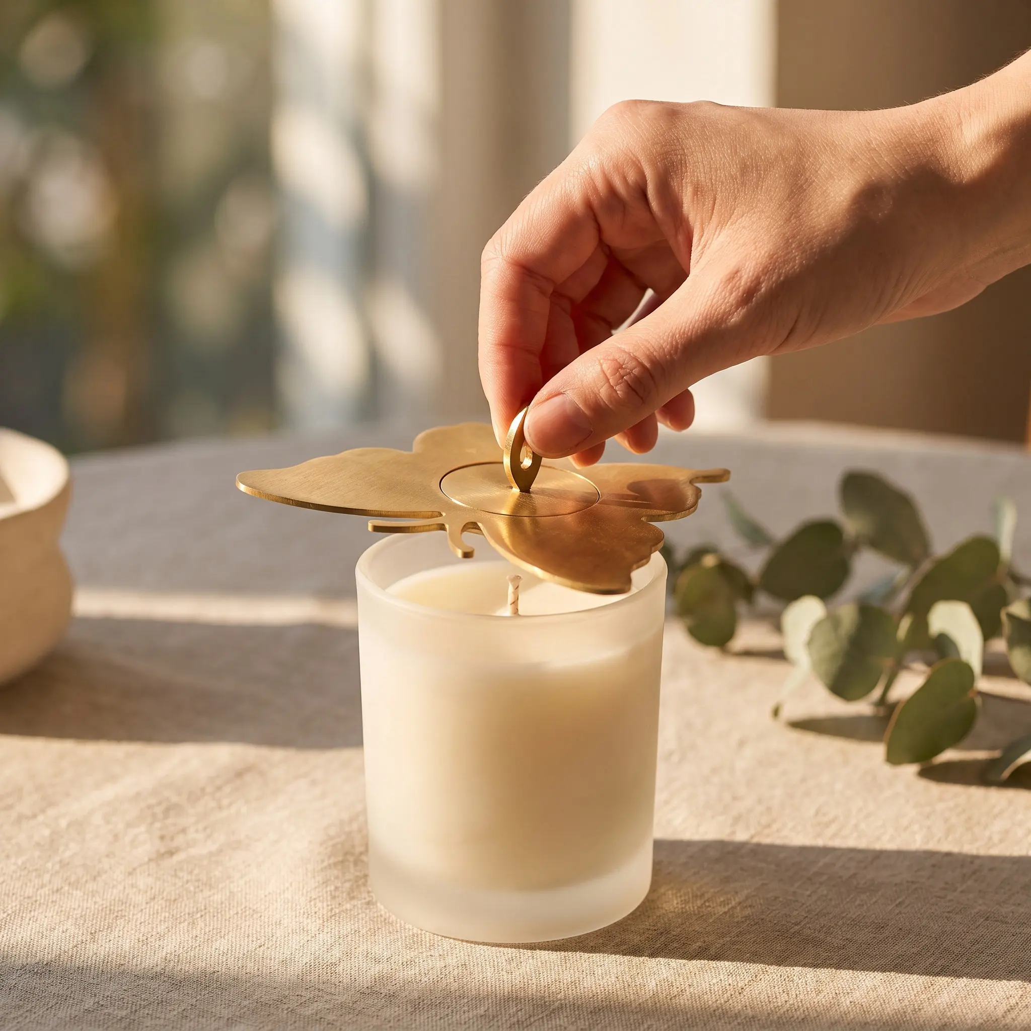 Topper Butterfly Shape Golden Metal Lid for Jar Candles 10Cm Decorative Jar Shade Sleeve Scent Diffuser