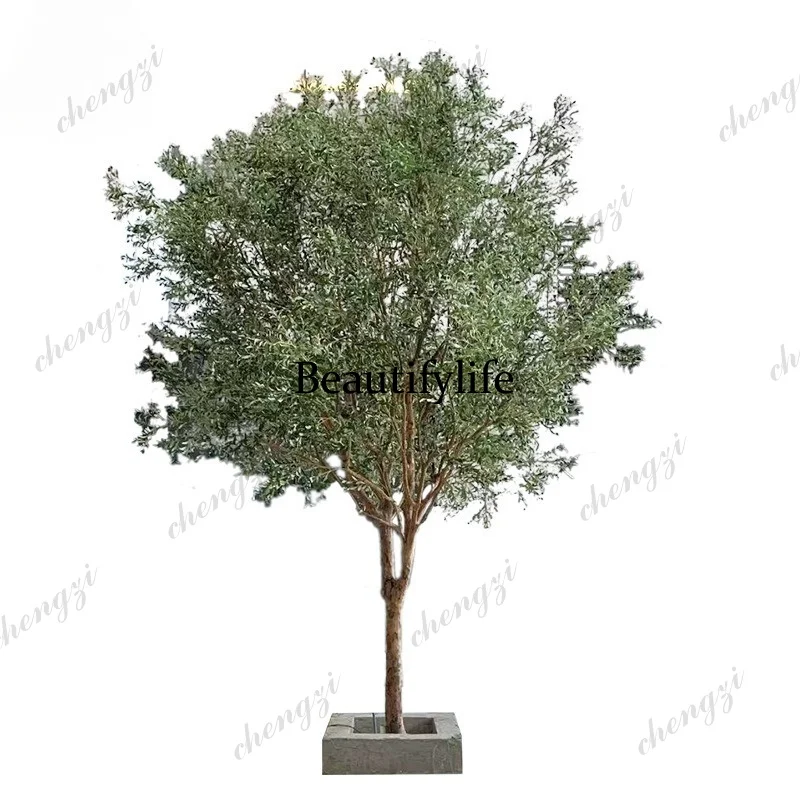 A74 simulated olive tree real wooden pole modeling large simulated plant outdoor big tree