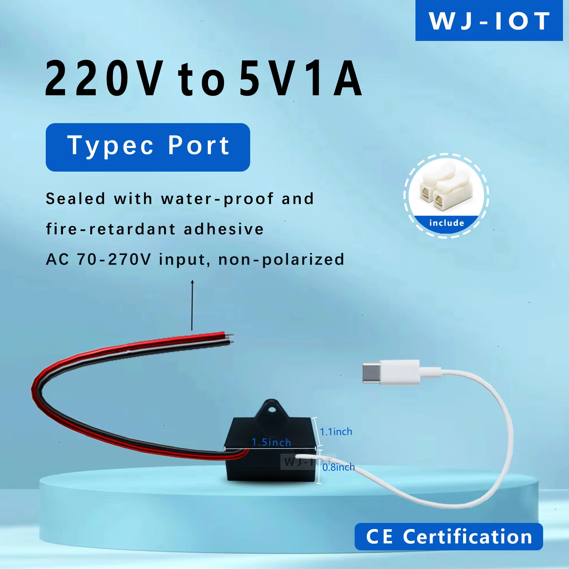Small Camera Water-proof  power Transformer 80/110/220/230/240V To 5V1/2A   Power Supply Type-C Monitoring Adapter USB androidDC