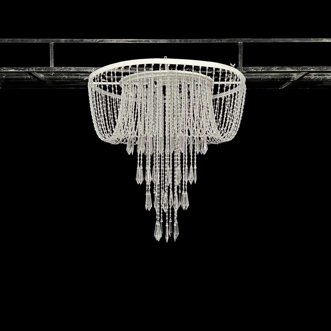 New wedding props crystal acrylic bead curtain ceiling wedding scene chandelier pendant stage arrangement crystal lamp