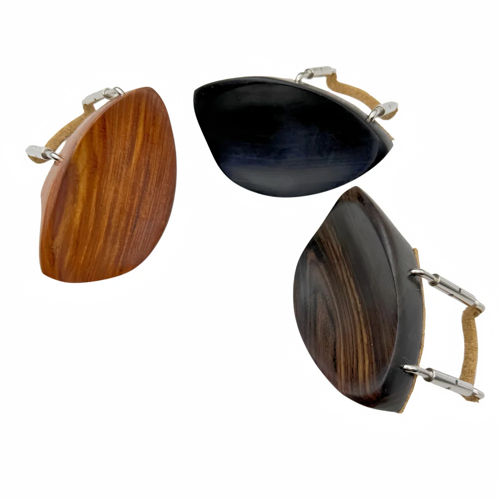 4/4 Violin Chinrest With Clamp Screw Bracket Cork,Ebony Jujube Wood Violin Parts Accessories