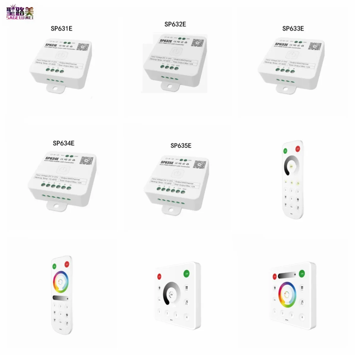 

DC5V-24V 1CH 2CH 3CH 4CH 5CH PWM Controller 12V Dimmer Remote/ Phone App For Single Color/CCT/RGB/RGBW/RGBCCT LED Strip Lights