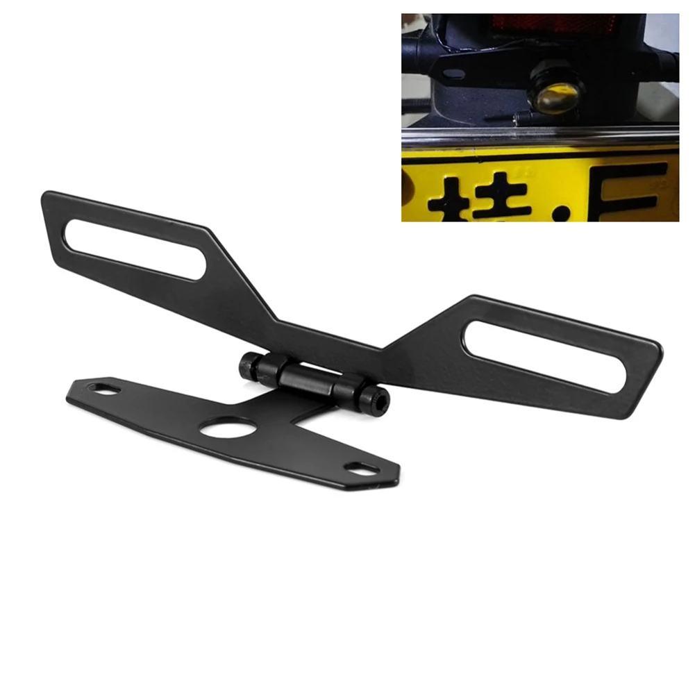 

Motorcycle License Plate Bracket Taillight Mount Support Folding Number Plate Frame Holder Mount Universal Motorbike Accessories