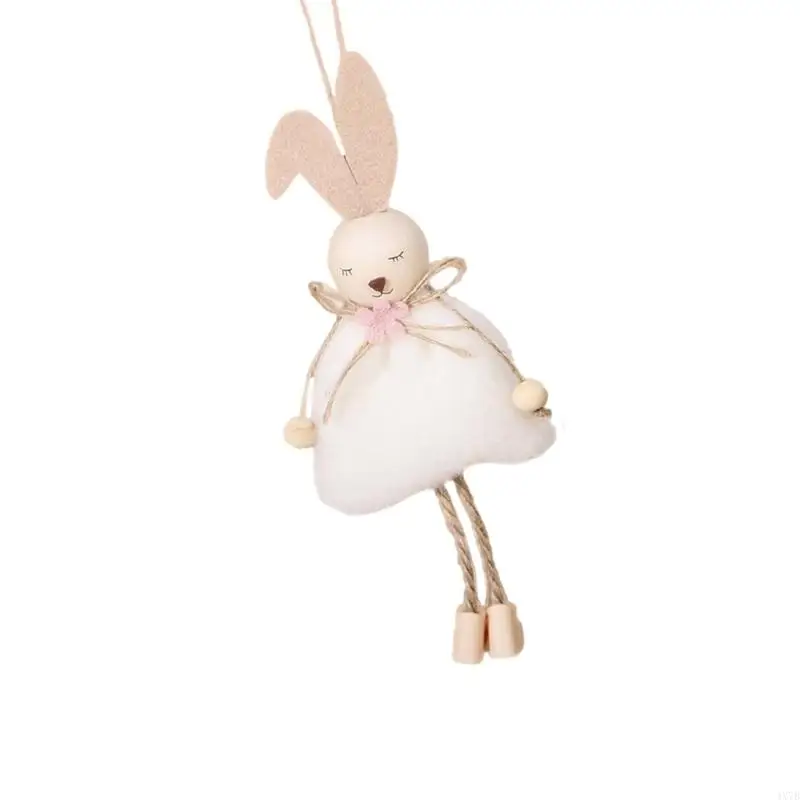 4x7b 수제 봉제 토끼 매달려 장식 장식 봄 휴가 홈 파티 장식 및 미술 공예를위한 교수형 장식