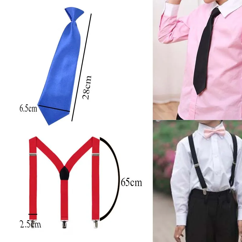 Kid 2Pcs Bowtie Suspenders Children Christmas Quality school Original Wedding Fancy Clothing Accessories Prom MW21