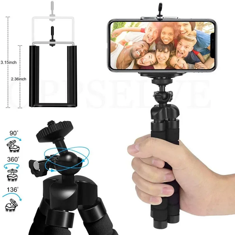 Polpo Treppiede flessibile Mobile Selfie Stick Supporto per telefono Staffa di montaggio espandibile Monopiede per Huawei Xiaomi iPhone Camera GoPro