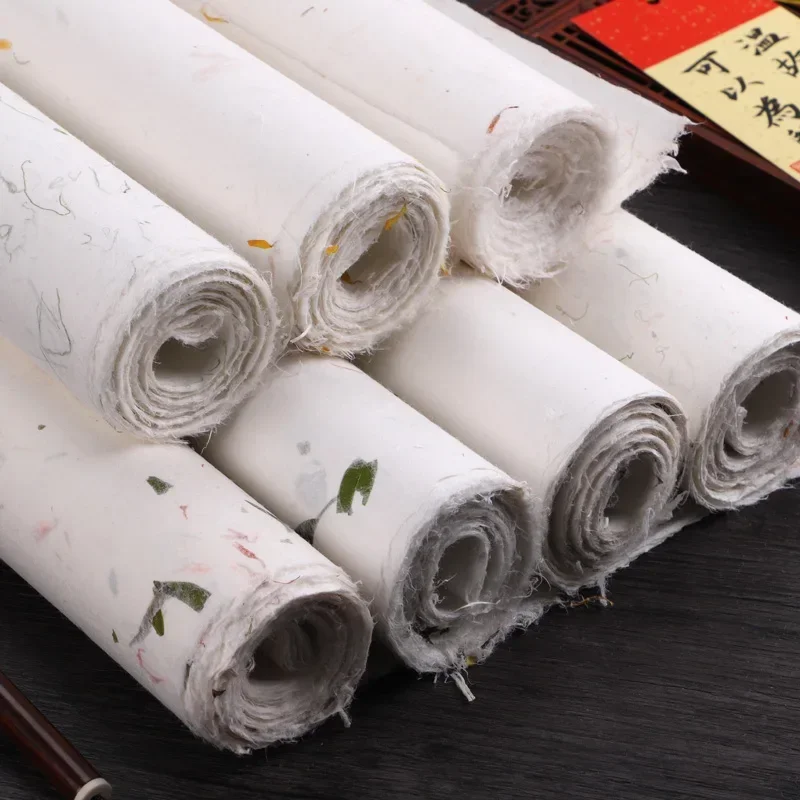 Chinese Half-Ripe Yun Long Xuan Paper Painting Fiber Rice Paper Thicken Chinese Painting Xuan Papers With Flower Tea Rijstpapier