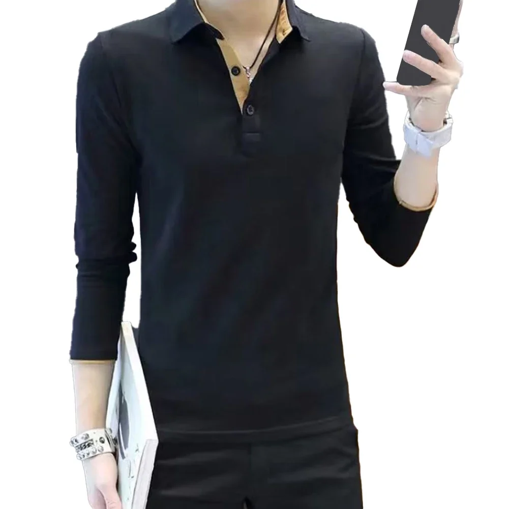 

Business Meetings Gray Button Collar Top Business Formal Shirt Versatile Style Casual Slim Fit Collared Neckline