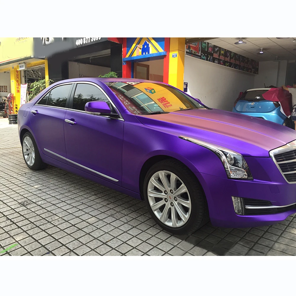 1.52Mx10M Matte ICE Purple Car Styling Body Vinyl Wrap Roll PVC Decals Film, Exterior Car Paint Sticker, Air Bubble Free Channel