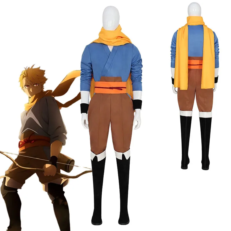 

Yomi no Tsugai Yuru Cosplay Costume Daemons of the Shadow Realm Yuru's Boots Anime Expo Cosplayer Kimono Battle Uniform Set