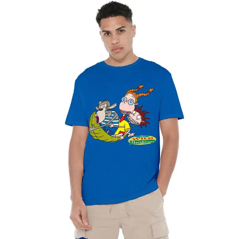تي شيرت Wild Thornberrys Eliza Darwin Donny On Leaf مقاس S 2Xl أزرق ملكي