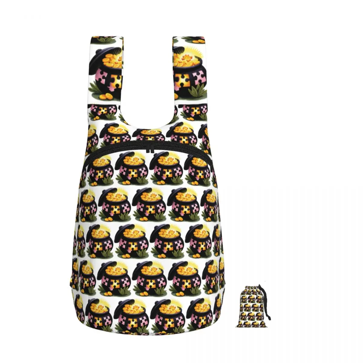 Sac à dos Magic Pot Of Gold avec puzzle, sac de rangement pour étudiants, sac d'école pour enfants, sacs à bandoulière pour ordinateur pour hommes et femmes