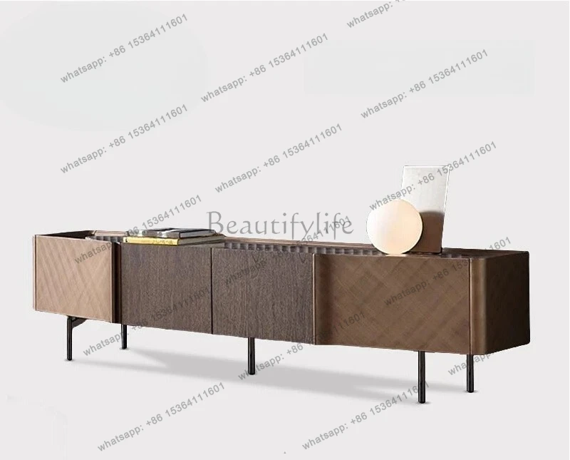 

Italian light luxury TV cabinet combined storage solid wood drawer TV cabinet post-modern living room furniture