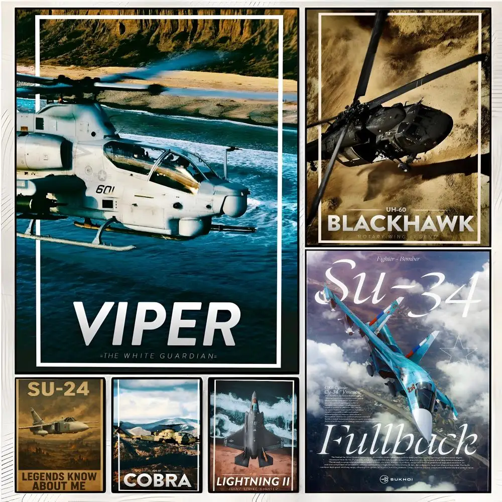 aircraft military F-Fighter Armed Helicopter Poster Superior Home Space  Indoor Decorative Art & Home Decor