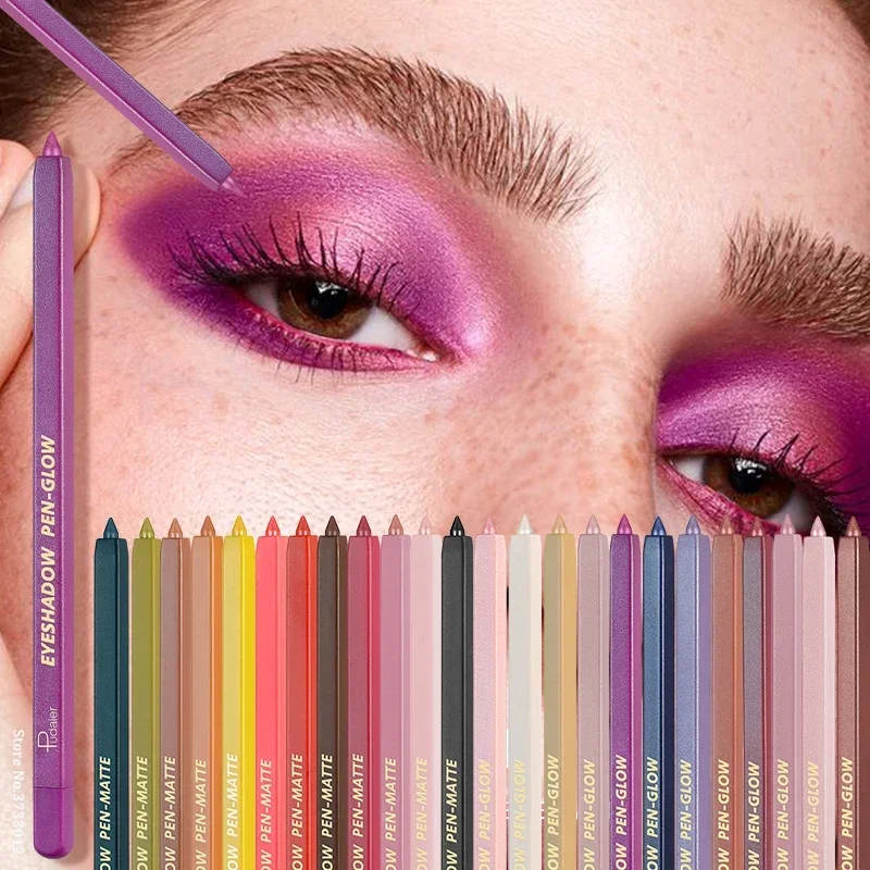 24Colors Eyeshadow Stick Ultra-Fine Creamy Eyeliner Pencil Pearlescent Matte Eye Shadow Smudgeproof  Eye Liner Makeup