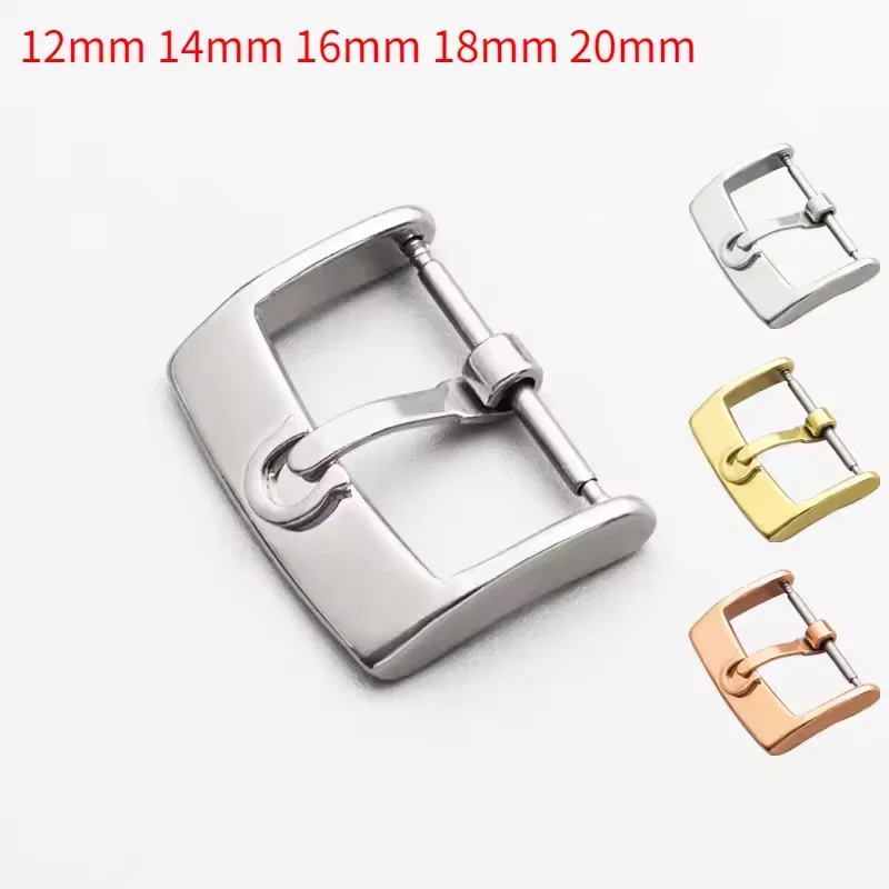 12 14mm 16mm 18mm 20mm Stainless Steel Watch Buckle Watch Clasp Accessories Replacement Buckle for Leather Watch Strap With Tool