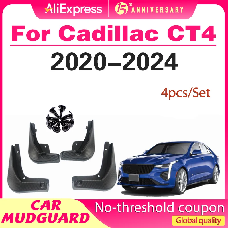 

For Cadillac CT4 2020-2024 2021 2022 2023 Mudflaps Splash Guards Mudguards Mud Flaps Fender car Accessories Front Rear 4pcs