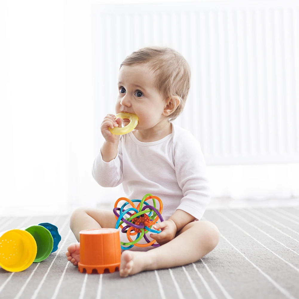 ของเล่นยางกัดแบบ 2 in 1 ของเล่นยางกัด PU นุ่ม ของเล่นเสริมพัฒนาการเด็กเล็ก ของเล่นกิจกรรมสำหรับเด็กกัดยาง ของขวัญที่เหมาะสำหรับเด็กทารก