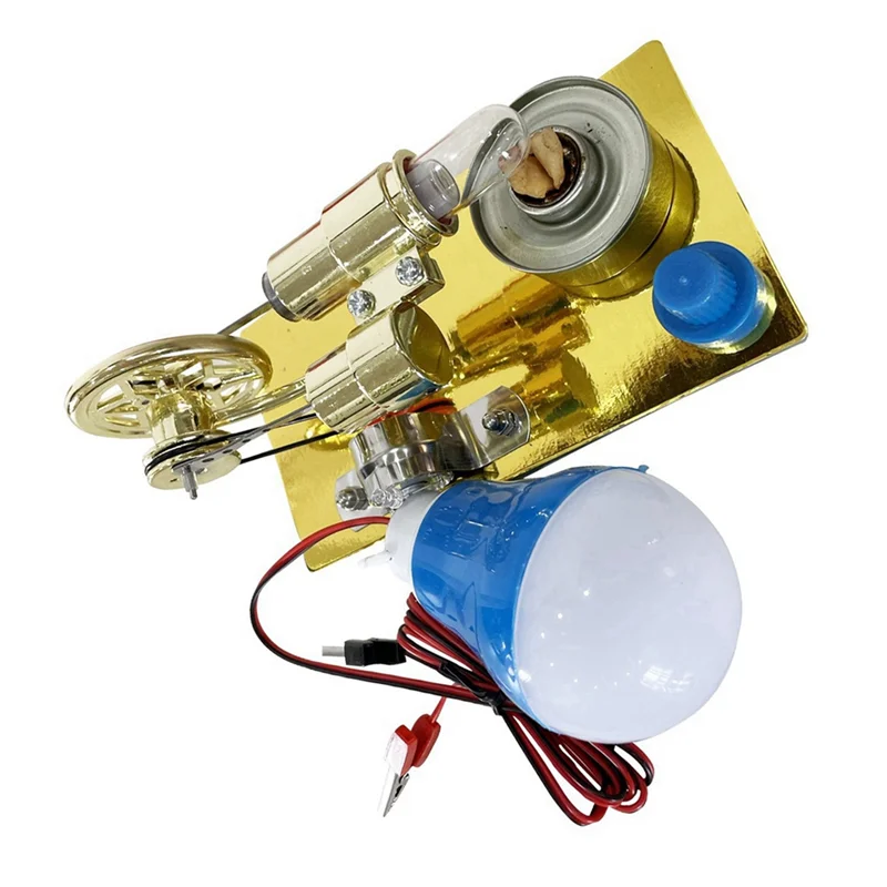 1 pieza de potencia de vapor física ciencia Popular pequeña producción invención experimento herramienta educativa Metal Gold-AA02