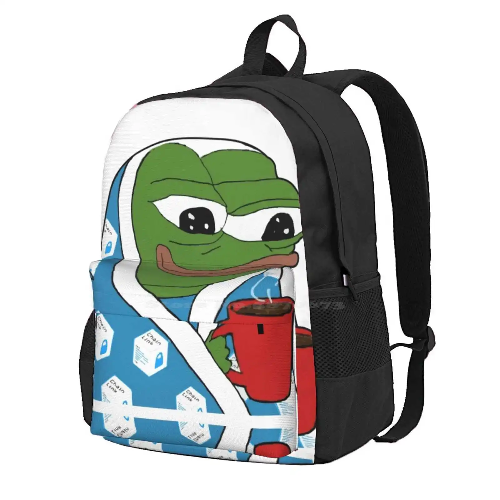 Comfy Link Marine - Chainlink Hot Sale Schoolbag Backpack Fashion Bags Link Frog Cryptocurrency Marine Altcoin Blockchain Hodl