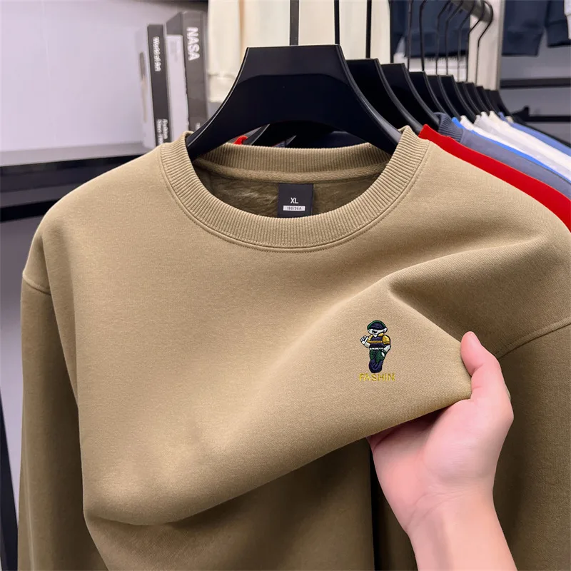 

Original Design Men's O-Neck Pullove Long Sleeve Hoodies Winter New Arrival Cartoon Embroid Keep Warm Casual Versatile Men'swear