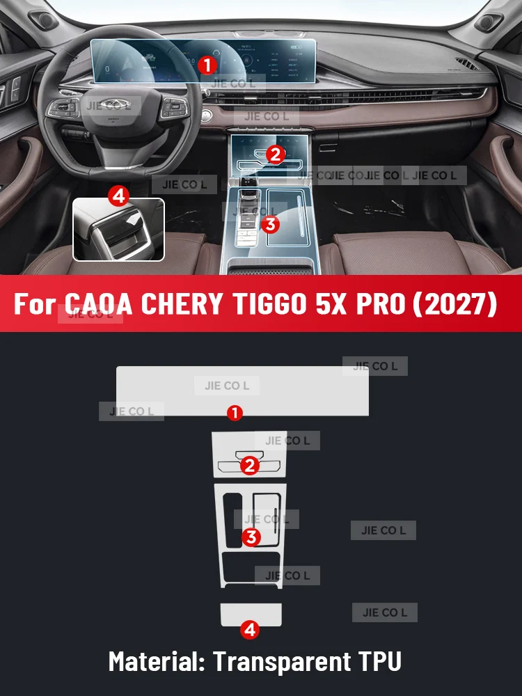 Anti-scratch Car Interior Center Console Media Dashboard Navigation TPU Protector Film For CAOA CHERY TIGGO 5X PRO 2027
