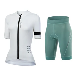 WOSAWE Ladies Cycling Short Sleeve Jersey Women Moisture Wicking Top High Mesh Breathable 3D Padded Shorts Set  Clothings