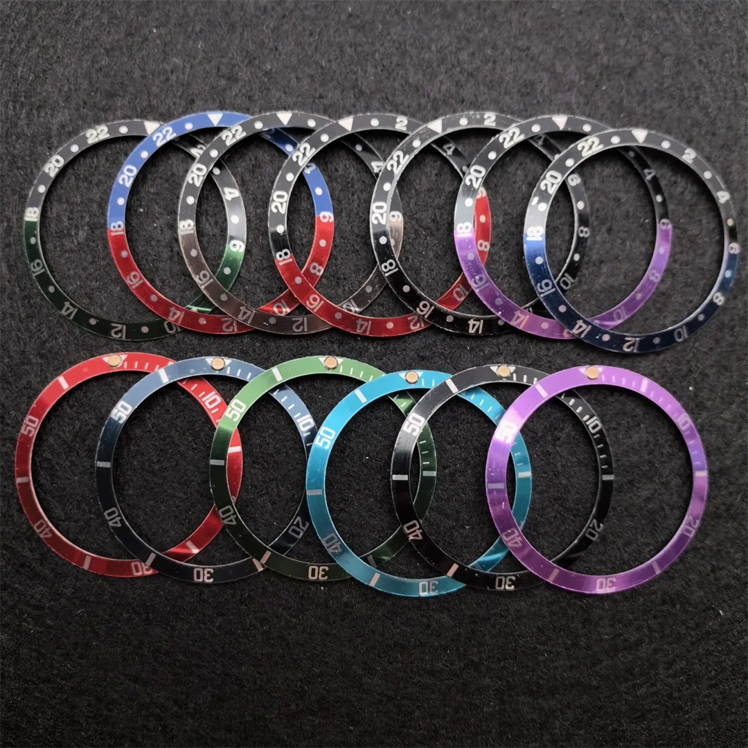 36.8mm - 31mm Aluminum Watch Bezel GMT / SUB Bezel Weak Yellow Luminous Watch Inserts Size 36.8mm-31mm Watch Accessories