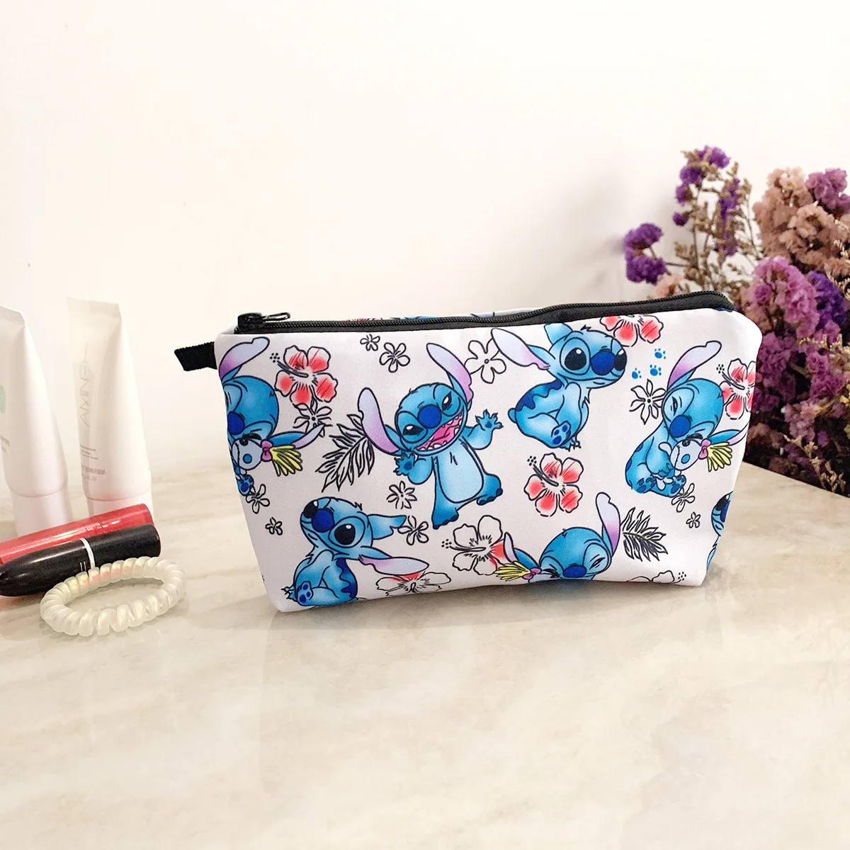 Disney Stitch Makeup Bag Kawaii Dumbo Cosmetic Bag Anime Cartoon Stich Washing Bag Pencil Case 2023 Girl Christmats Gifts