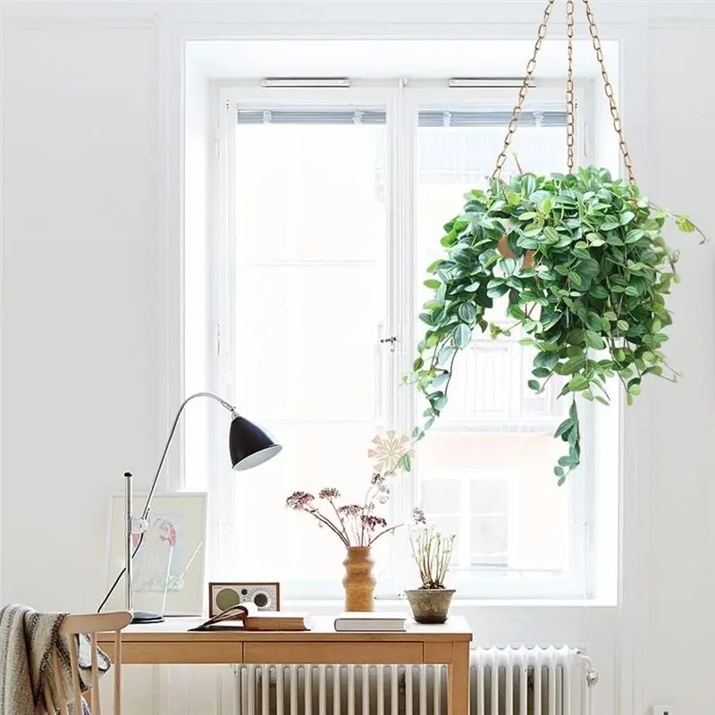 AT84-Large Gold Hanging Planter With Drainage, Semi-Circle Hanging Plant Holder For Indoor Plants, Lightweightceiling Basin