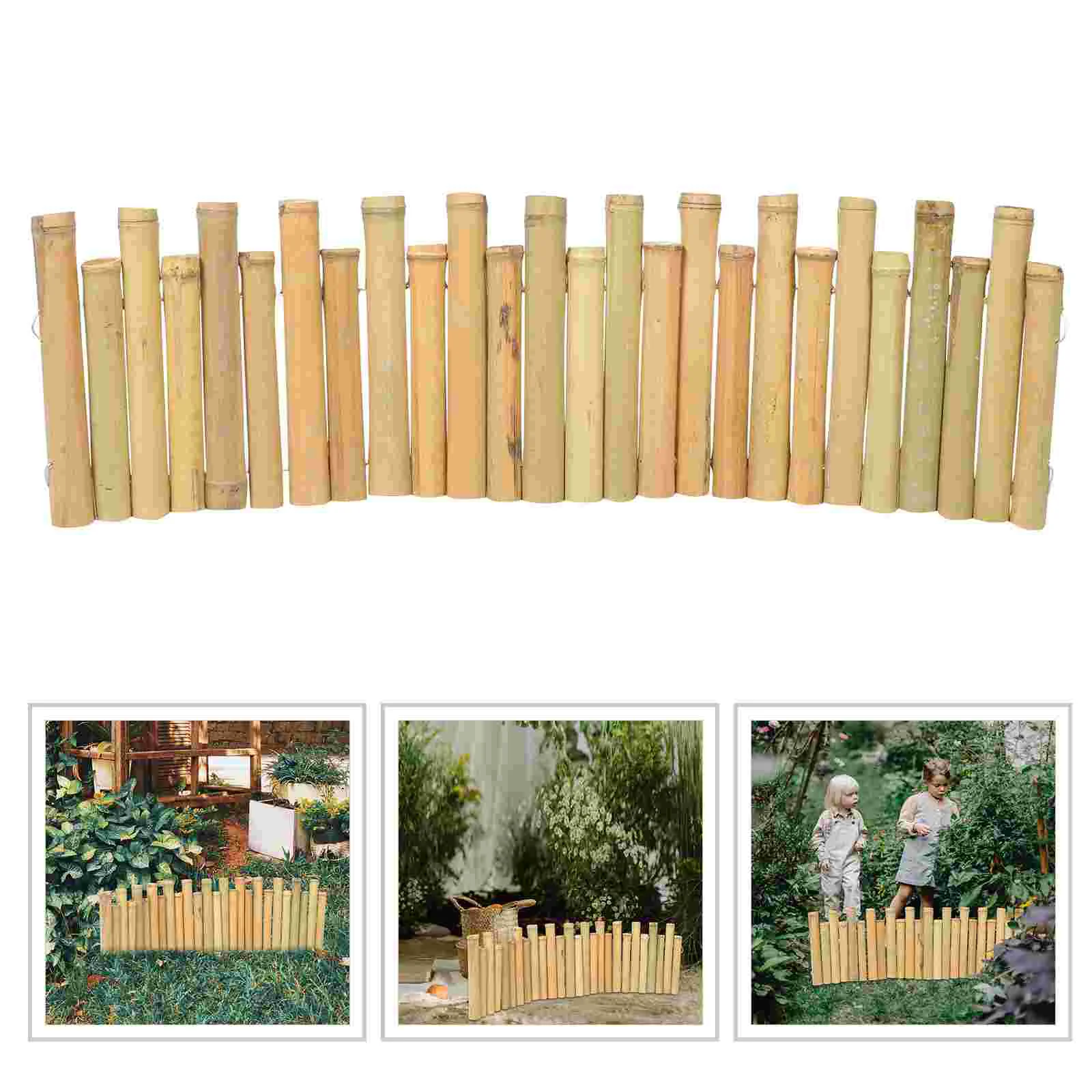 

Garden Fence Bamboo Small Outdoor Courtyard (white 1 Meter Long X 25-30 Cm High) Picket Material Plant Edging Pole Bamboos