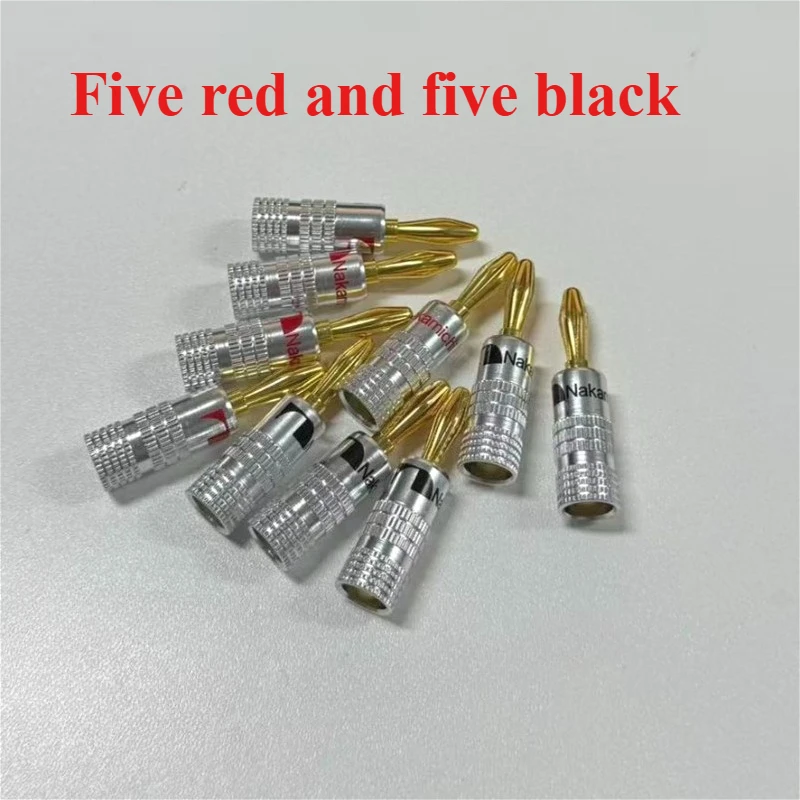 10pcs Matihur Banana Plugs 24K Gold-plated 4MM Banana Connector with Screw Lock For Audio Jack Speaker Plugs HiFi