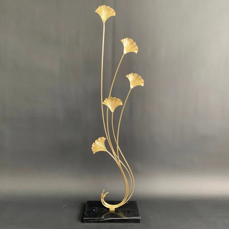 

Pure copper ginkgo biloba creative ornament modern light luxury living room TV cabinet coffee table entrance