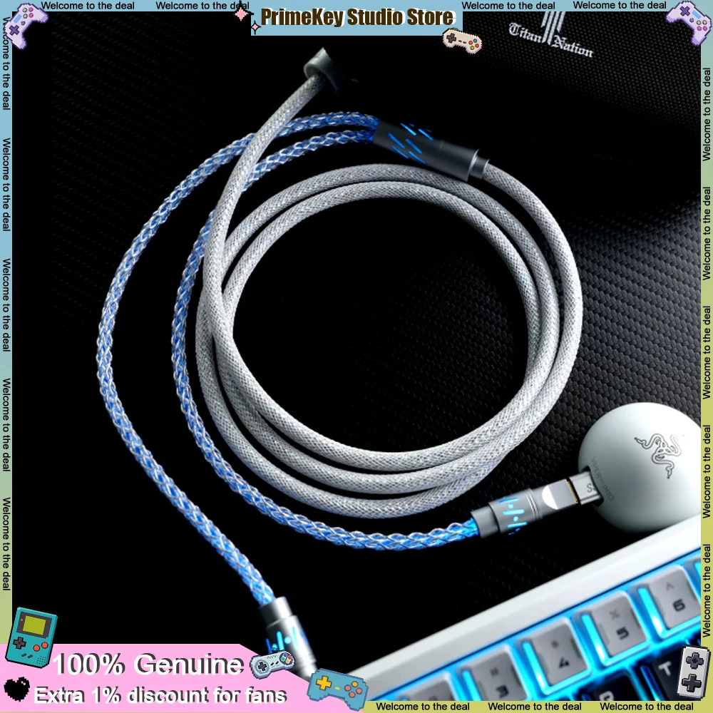 TITANNATION SKYLINE 1-to-2 Aviator Cable 8K with RGB Waterproof CNC Zinc Alloy Aviator Housing Customized Keyboard Accessories