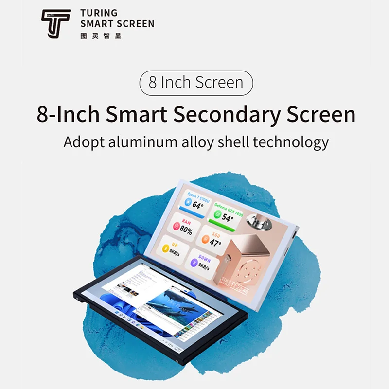 TURZX 8 بوصة شاشة ثانوية 1280x800 IPS الذكية LCD وحدة المعالجة المركزية GPU شاشة ذاكرة الوصول العشوائي دعم أوضاع سطح المكتب لا استخدام AIDA64 للكمبيوتر النافذة