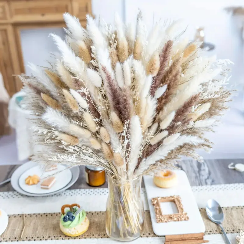 

Dried Flowers Pampas Grass Bouquet Home Table Decoration Flower Arrangement Bunny Tail Grass Wedding Boho Decor Flores Secas