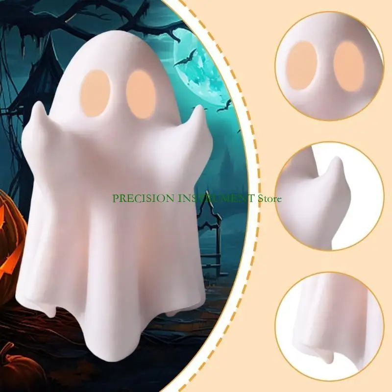 Elegant Small Specter Figure Specter Resin Artwork LED Lighted Ornament for Home Table Embellishment 37JD