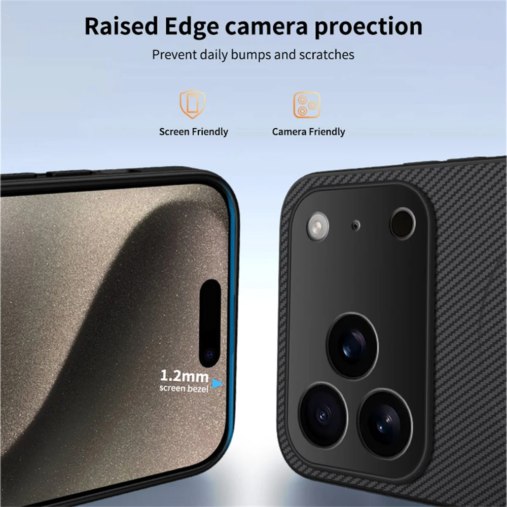 Ultra Thin Carbon Fbier Magnetic Leather Case for iPhone 17 Air 16E 16 15 14 13 Pro Max for Magsafe Shockproof Military Cover