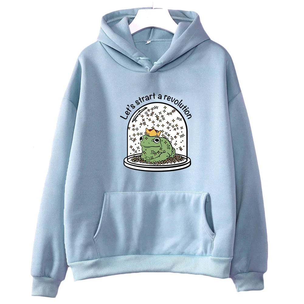 Young Royals Graphic Hoodies Cute Frog Print Clothes Women Autumn Fleece Sweatshirt Unisex Casual Hoody Comfortable Pullovers