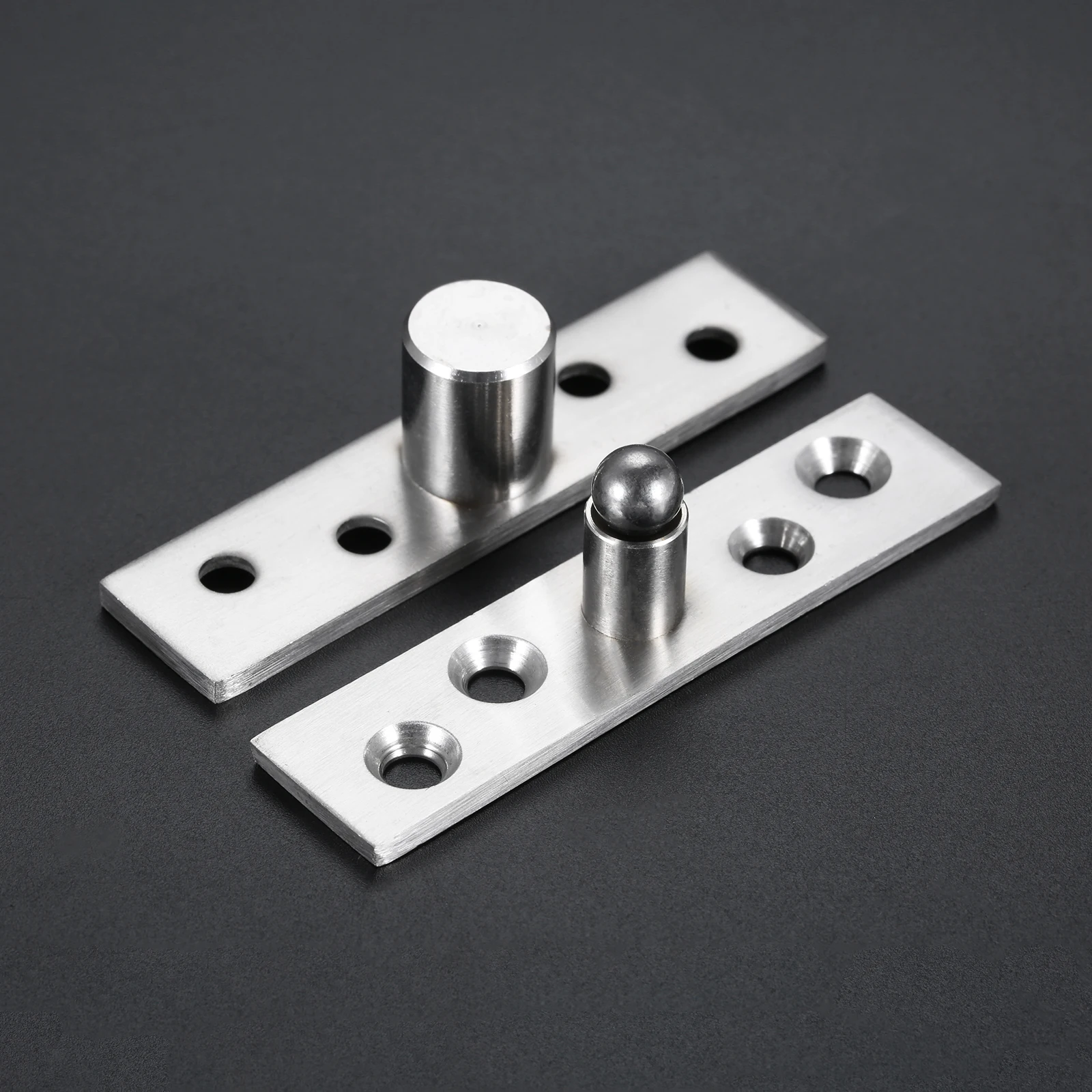 1 Set 360 Degree Rotating Door Pivot Hinge Up and Down Location Shaft Hidden Doors Hinges 73/95mm Stainless Steel Silver