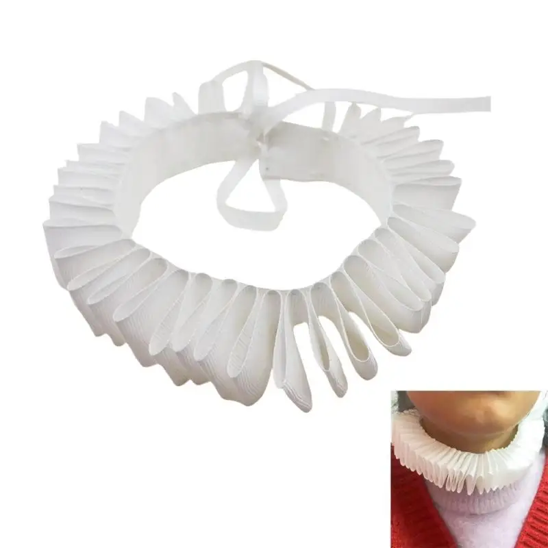 652f-取り外し可能なエリザベス朝ネック-ラフ-ビクトリア朝ルネッサンス-フリル付き付け襟チョーカー-中世の衣装やテーマイベント用