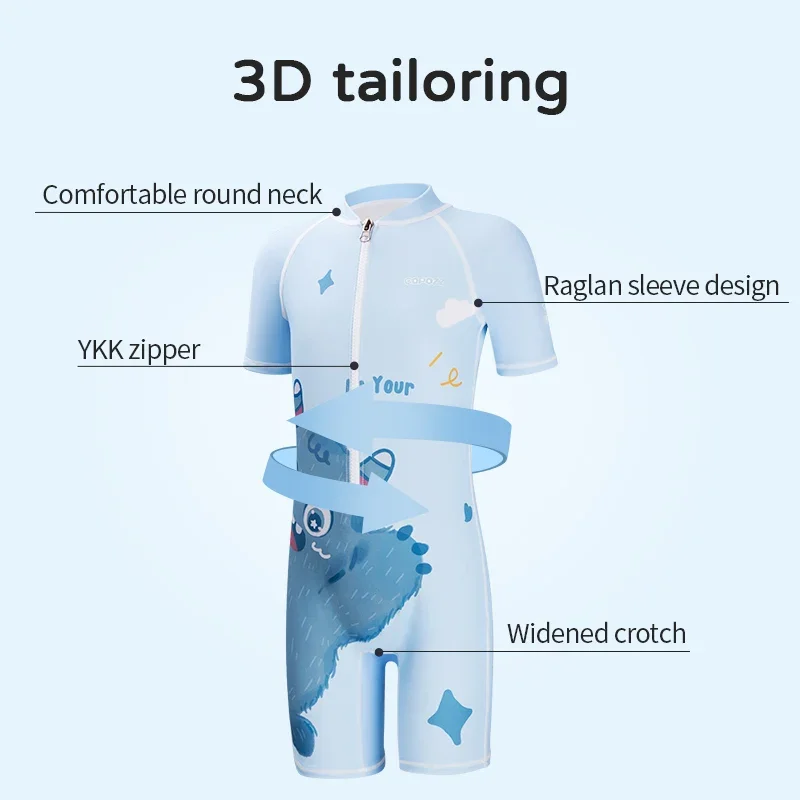 COPOZZ Traje de baño para bebé (niño o niña) protección UV UPF50 + traje de baño de una pieza para niñas de 3 a 12 años traje de baño para niños ropa de playa
