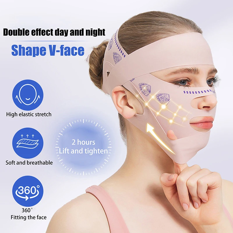 Doppel-deck Gesicht Abnehmen Verband Face Lifting Gürtel V Linie Gesicht Abnehmen Strap Doppel Kinn Spanner Schlanken Strap gesichts Maske Werkzeug