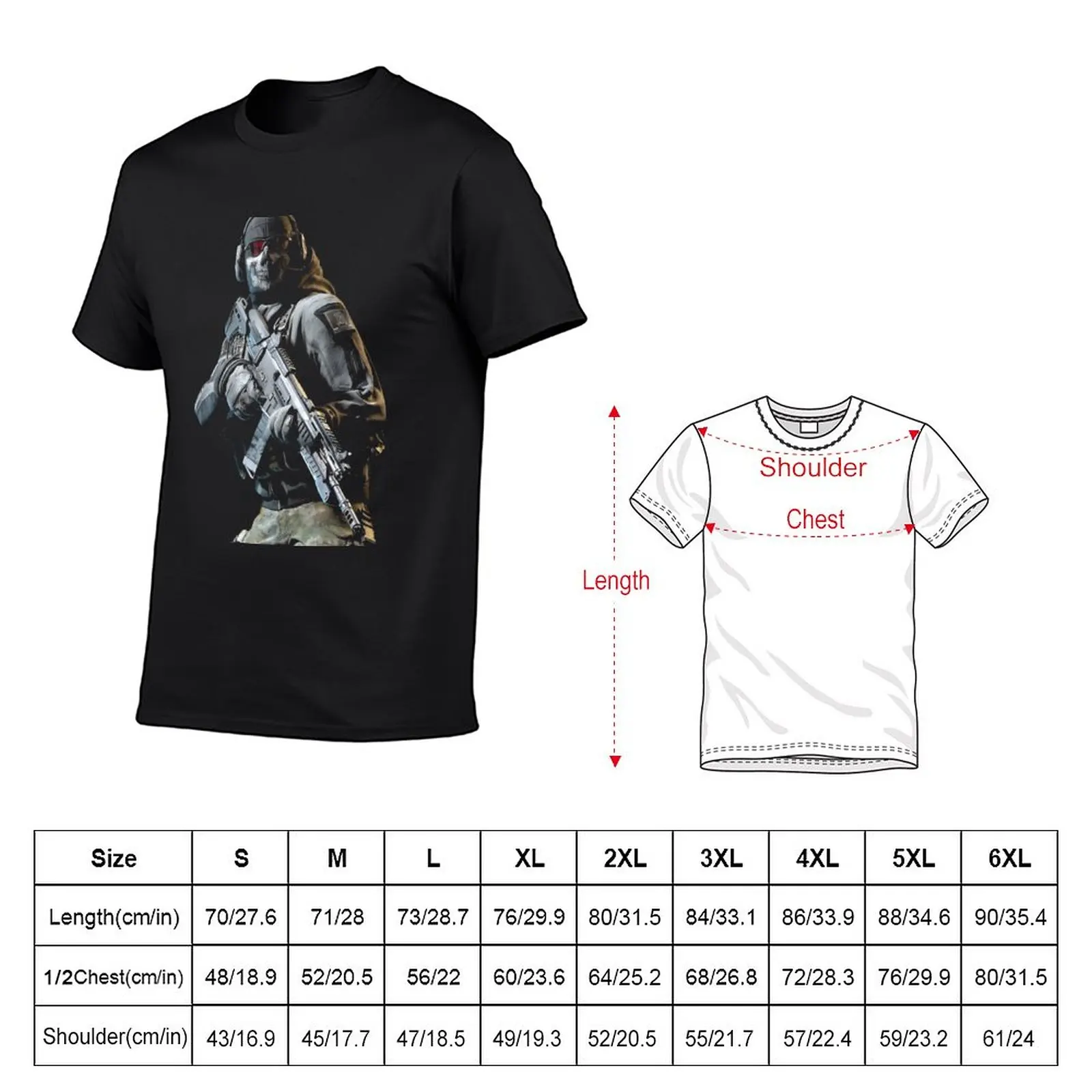 New Ghost Solider- Warzone T-Shirt new edition t shirt boys t shirts shirts graphic tees Aesthetic clothing Men's t-shirt