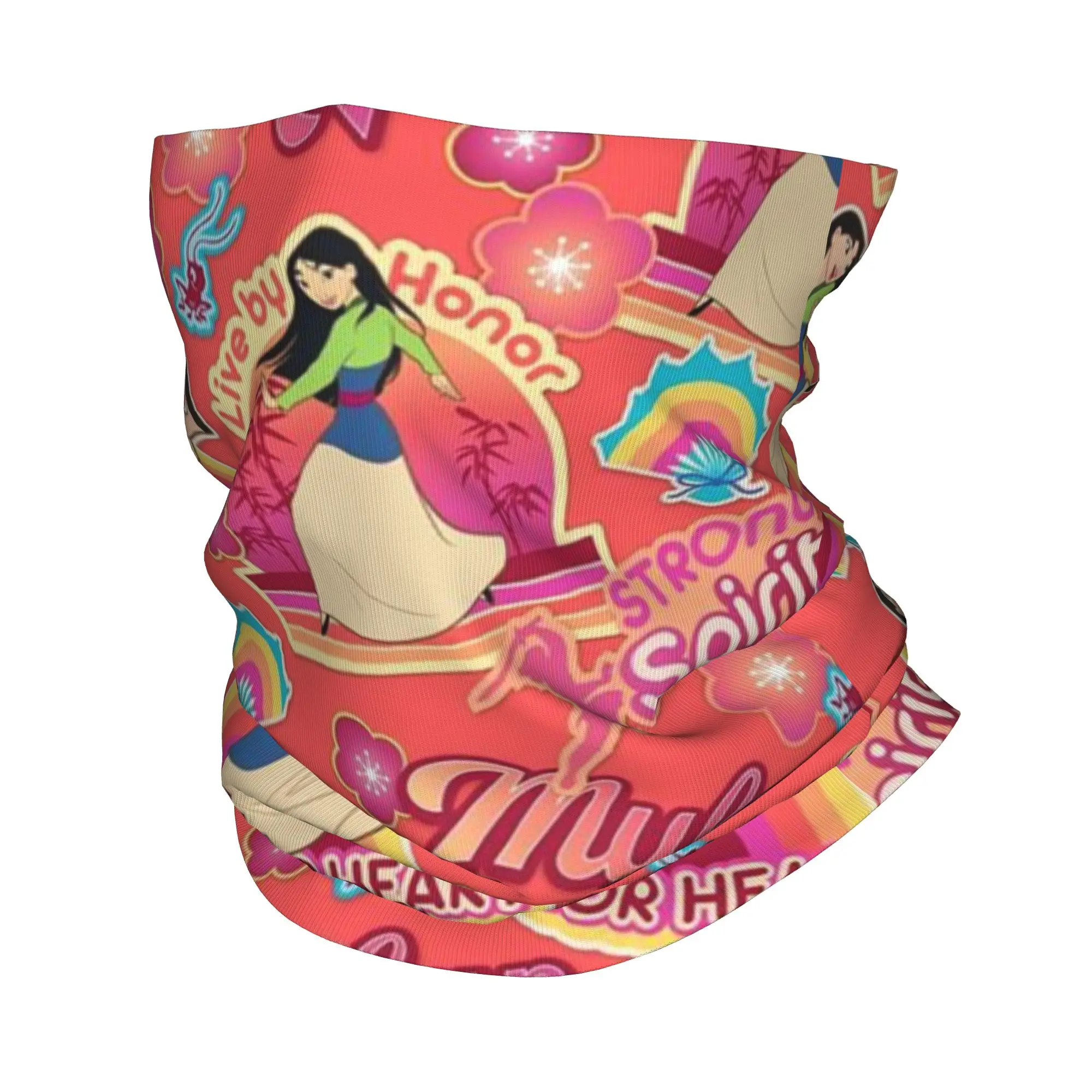 

Custom Mulan Princess Graphic Printed Neck Gaiter Women Men UV Protection Winter Bandana Scarf for Cycling