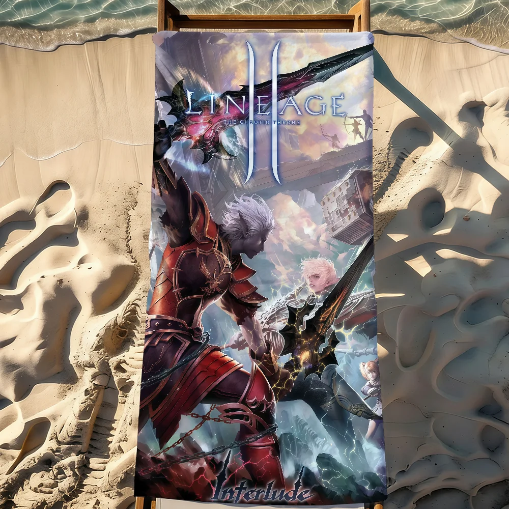Game L-Lineage 2 Towel Sports Quick Dry Travel Camping Gear Sandproof Soft Light Large Beach Towel