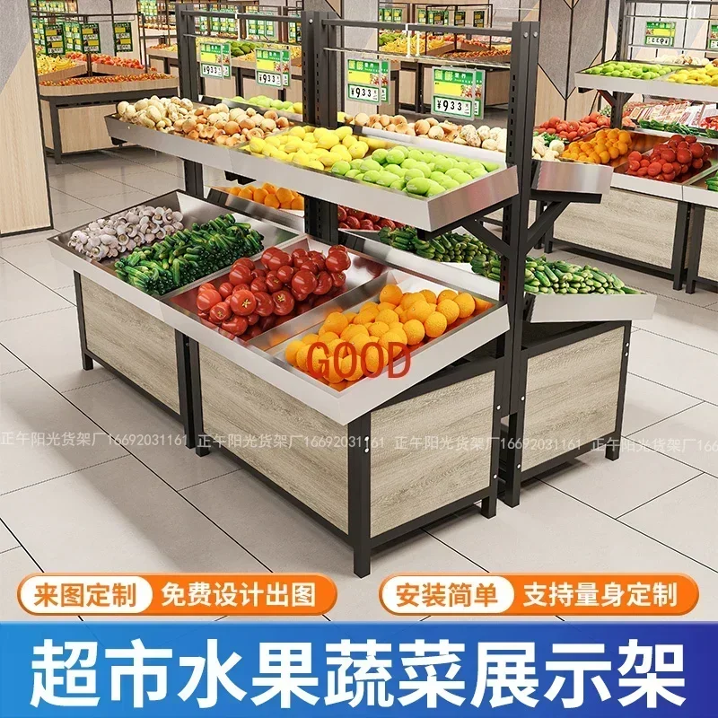 Display stand Fresh supermarket Vegetable rack Fruit and vegetable pile head