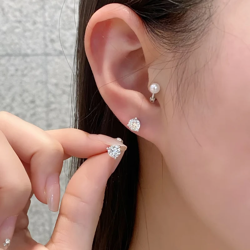 2ct Each Round Lab Grown Diamond IGI Diamond Earrings Platinum 950 DEF VS-VVS Martini Shape Diamond Earrings For Women